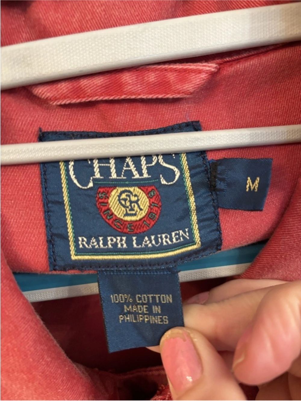 90S Rare Vintage Men’s Chaps Ralph Lauren Red American Flag Denim Jacket Sz M - Picture 7 of 12